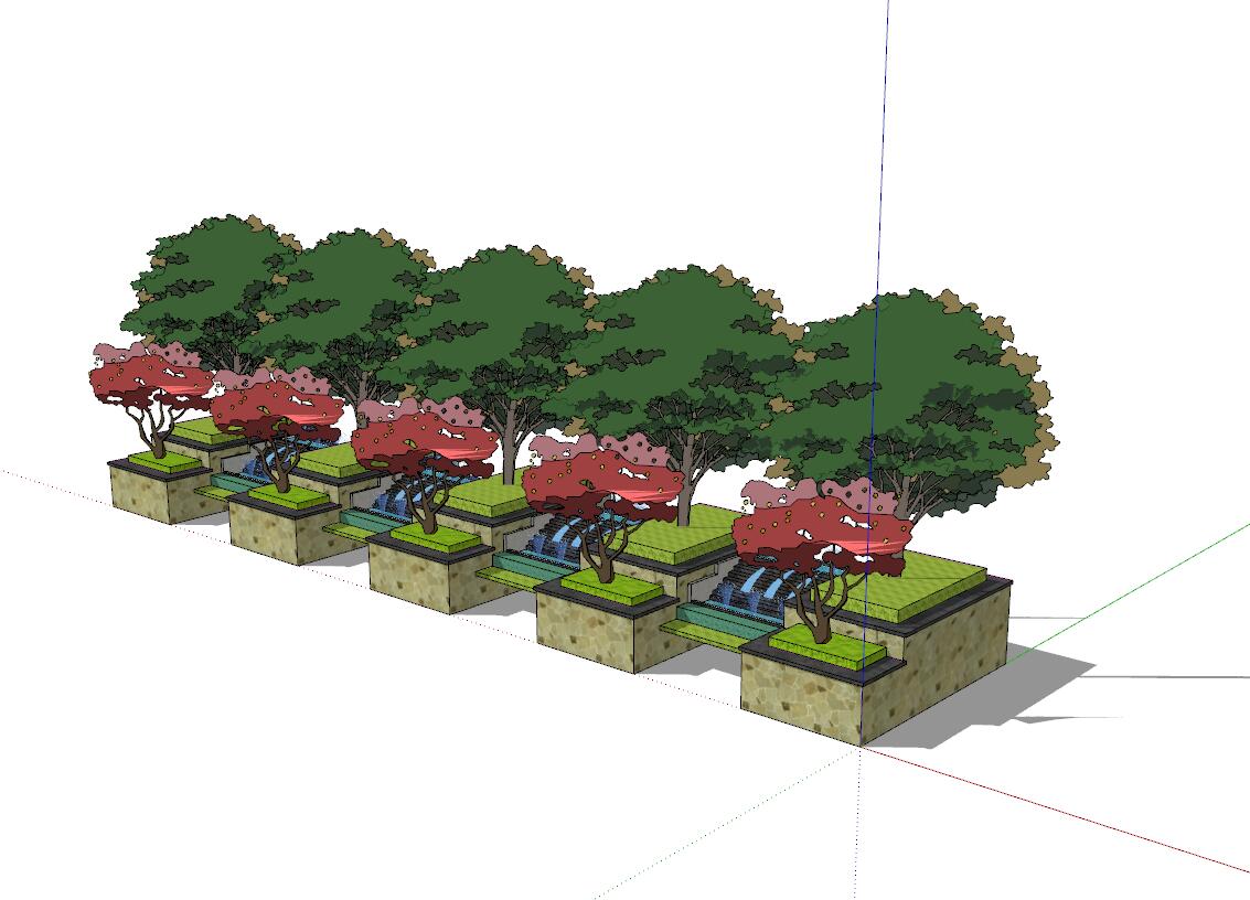 方形树池sketchup模型29-SU建筑景观室内模型