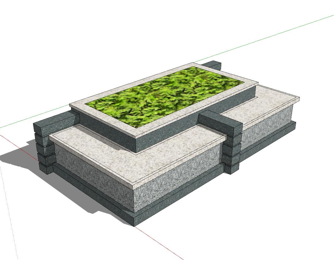 方形树池sketchup模型32-SU建筑景观室内模型