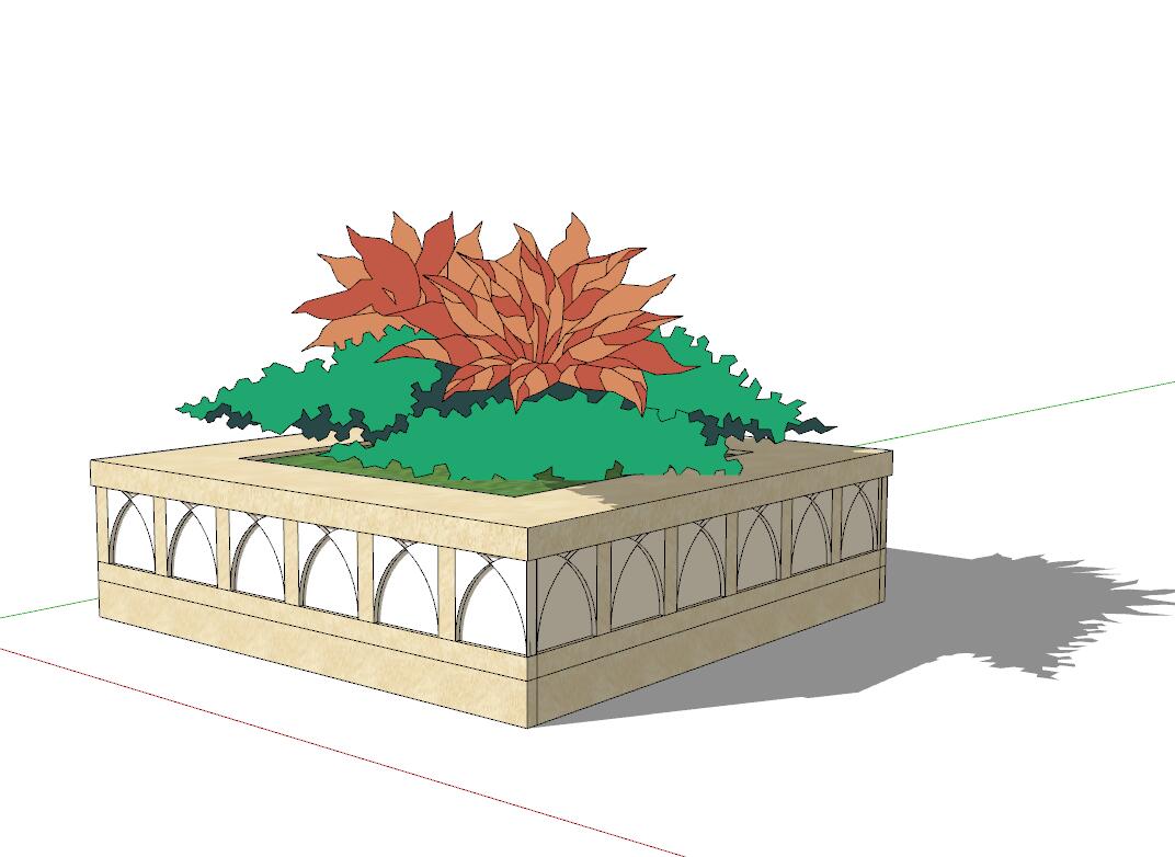 方形树池sketchup模型39-SU建筑景观室内模型