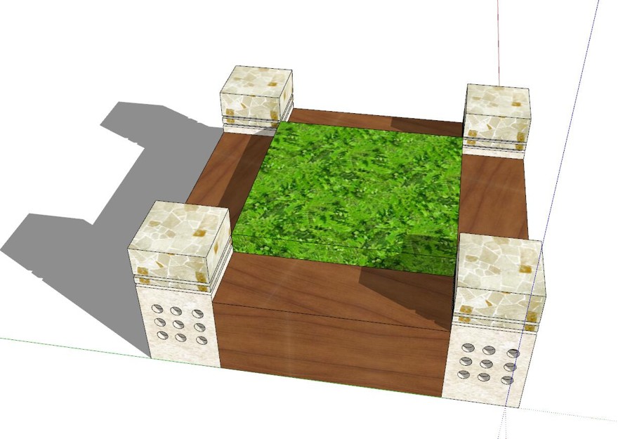 方形树池sketchup模型42-SU建筑景观室内模型