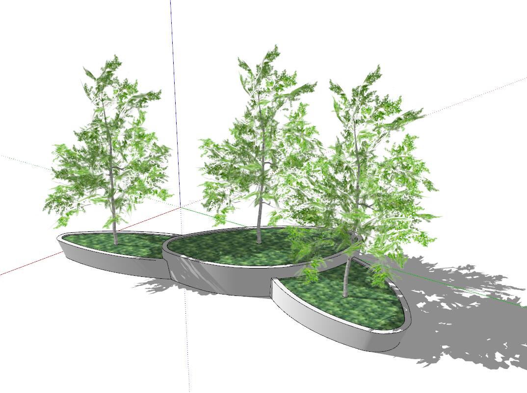 异形树池sketchup模型8-SU建筑景观室内模型