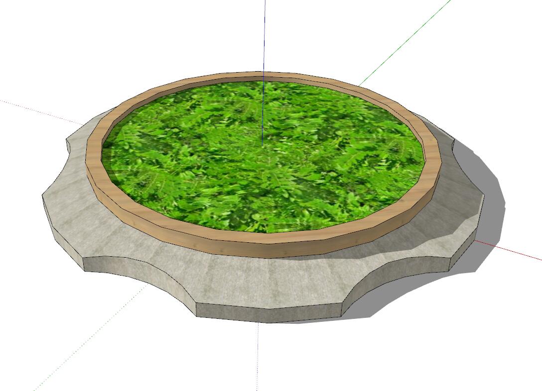 圆形树池sketchup模型1-SU建筑景观室内模型