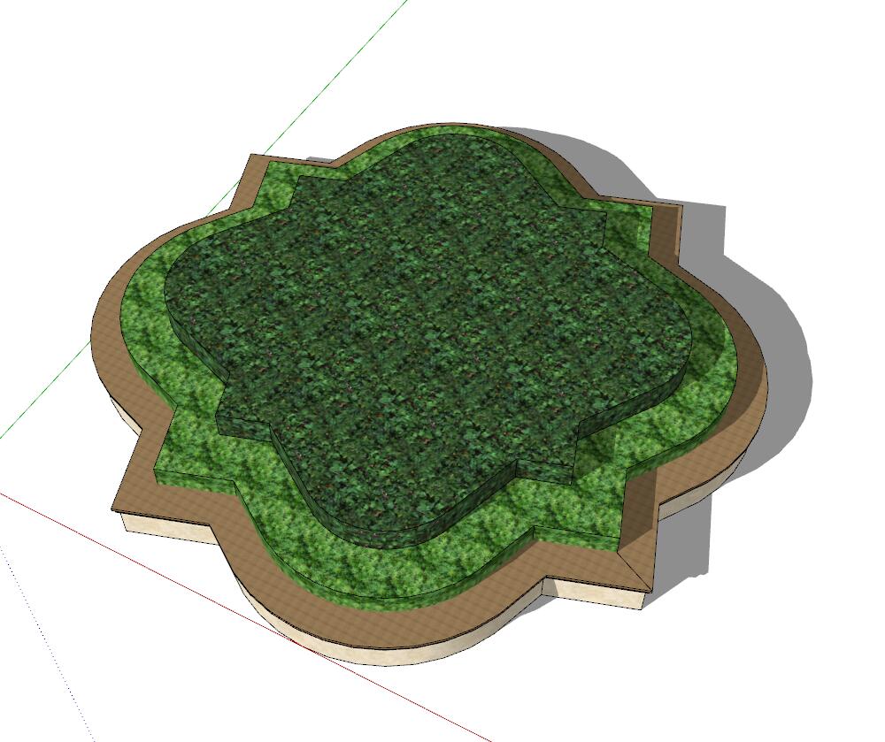 圆形树池sketchup模型10-SU建筑景观室内模型