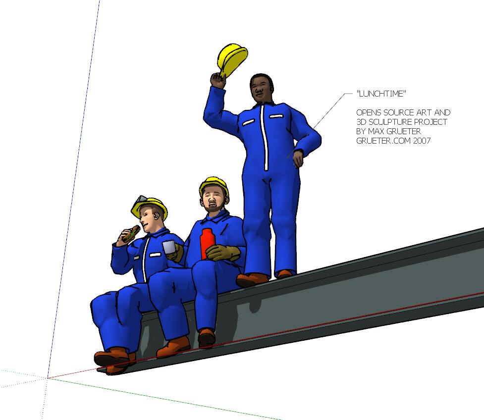 工人SU模型sketchup模型26-SU建筑景观室内模型