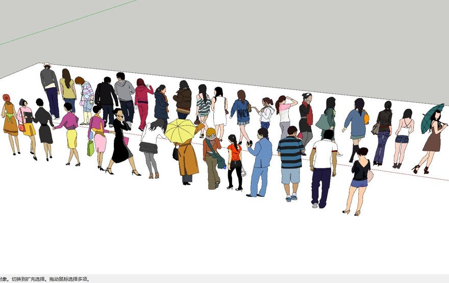 人物群合集SU模型sketchup模型4-SU建筑景观室内模型