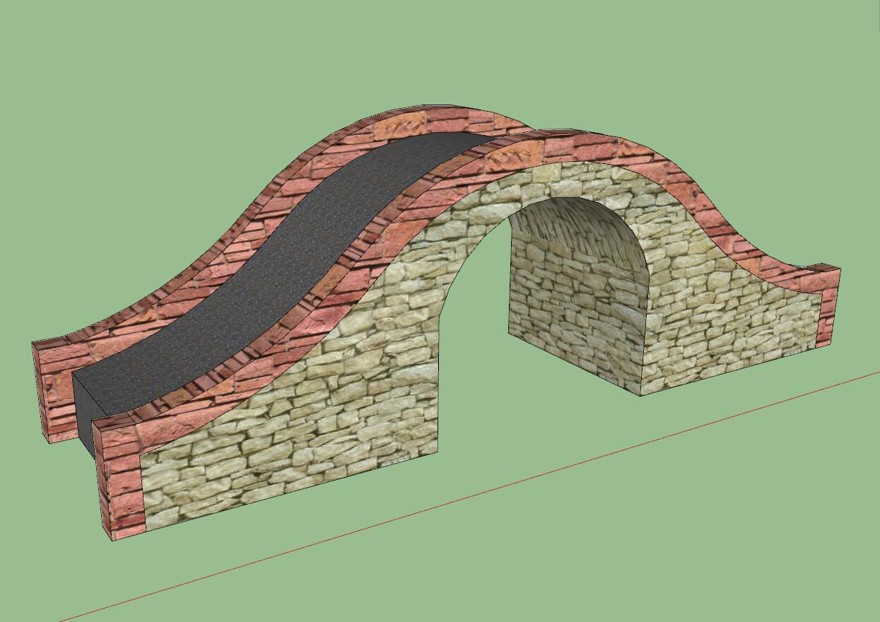 拱桥sketchup模型14-SU建筑景观室内模型