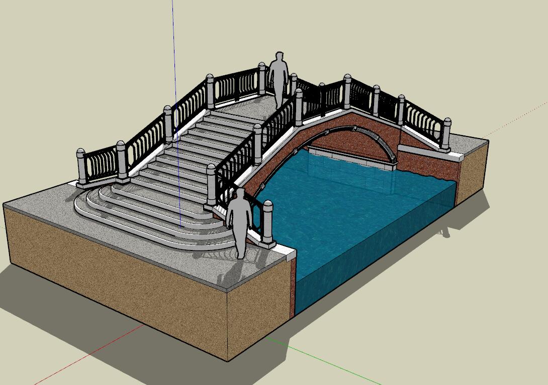 拱桥sketchup模型18-SU建筑景观室内模型