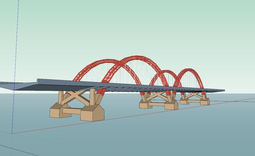 景观桥sketchup模型7-SU建筑景观室内模型