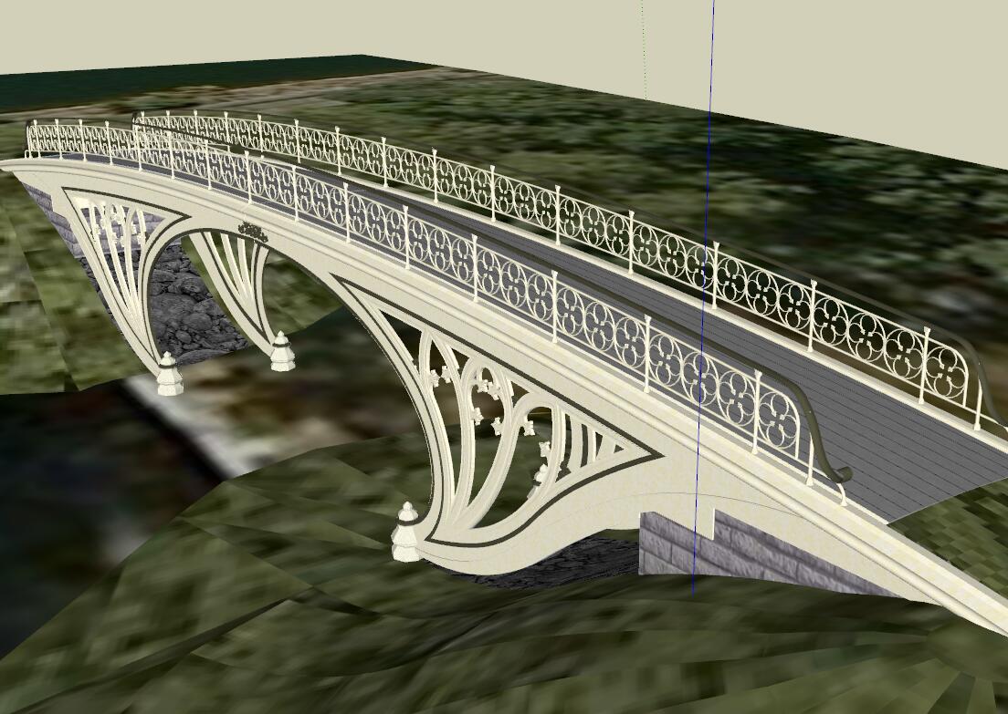 景观桥sketchup模型15-SU建筑景观室内模型