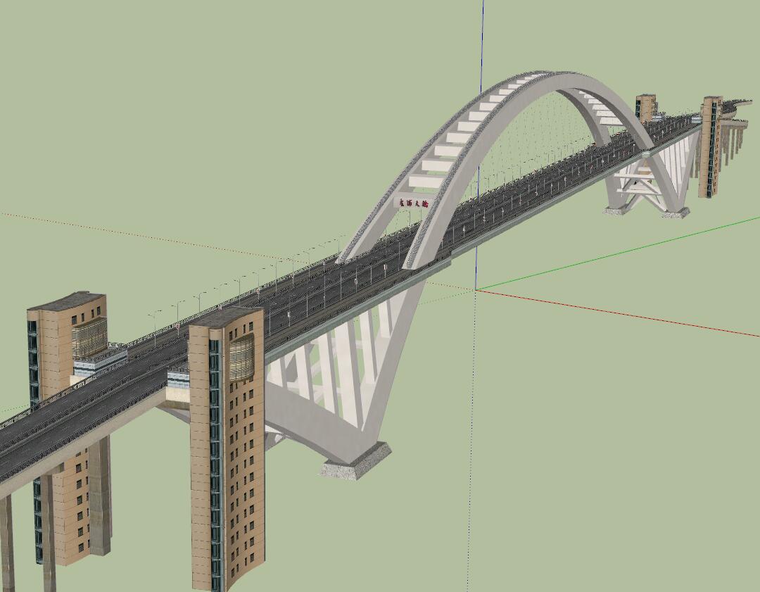 景观桥sketchup模型16-SU建筑景观室内模型