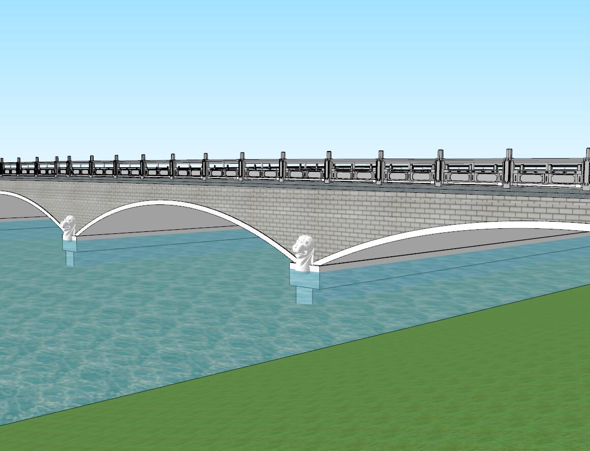 景观桥sketchup模型19-SU建筑景观室内模型