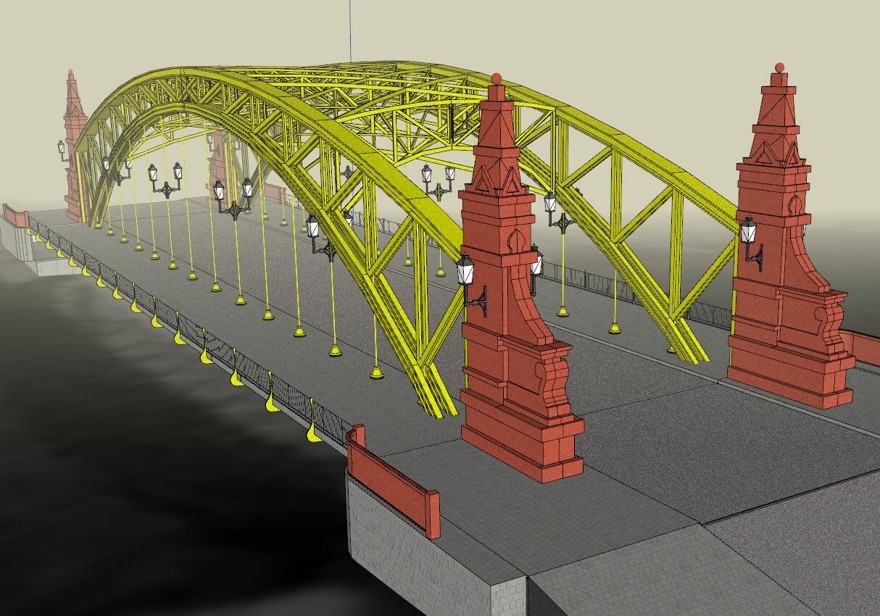 景观桥sketchup模型20-SU建筑景观室内模型