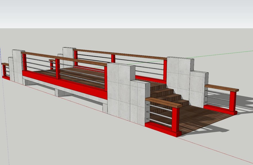 景观桥sketchup模型33-SU建筑景观室内模型