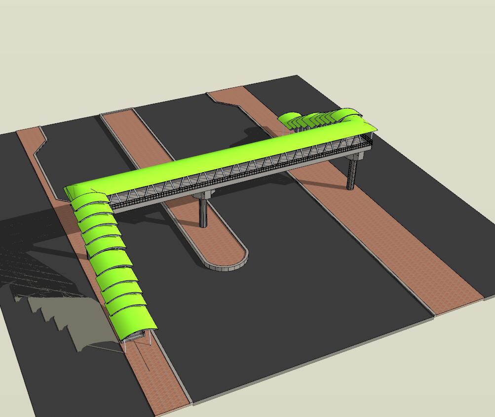 景观桥sketchup模型38-SU建筑景观室内模型