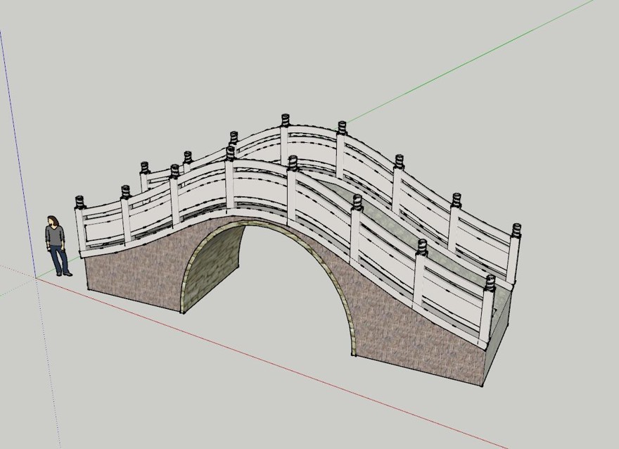 景观桥sketchup模型46-SU建筑景观室内模型