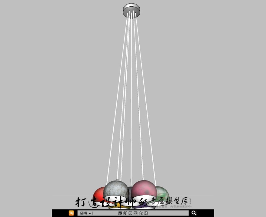 轻奢专辑－天花灯57-SU建筑景观室内模型