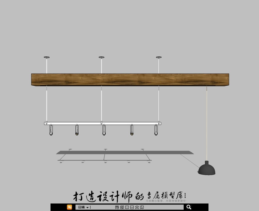 轻奢专辑－天花灯140-SU建筑景观室内模型