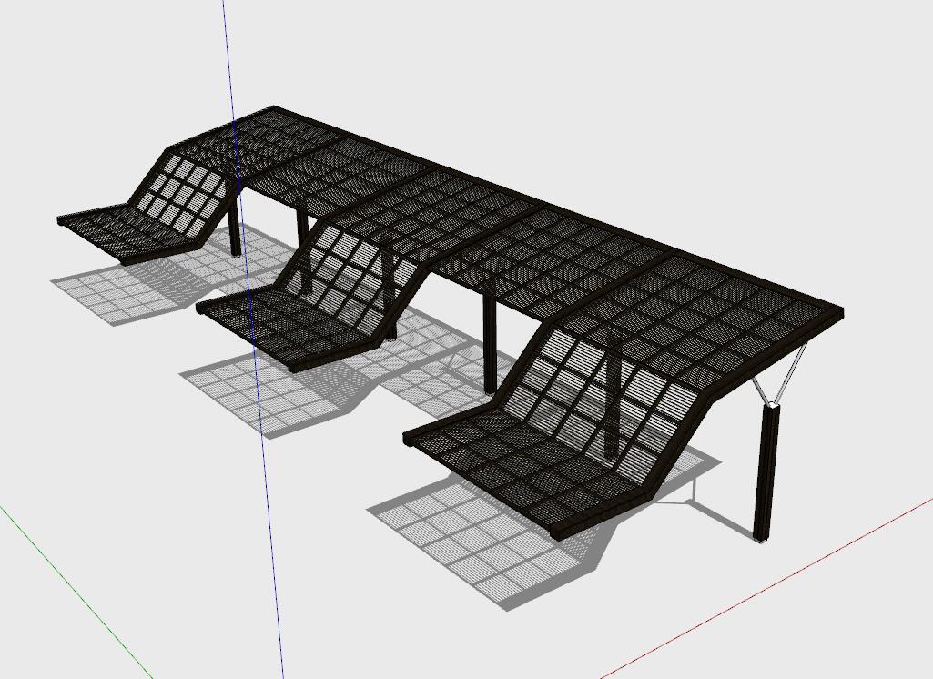 廊架sketchup模型2-SU建筑景观室内模型