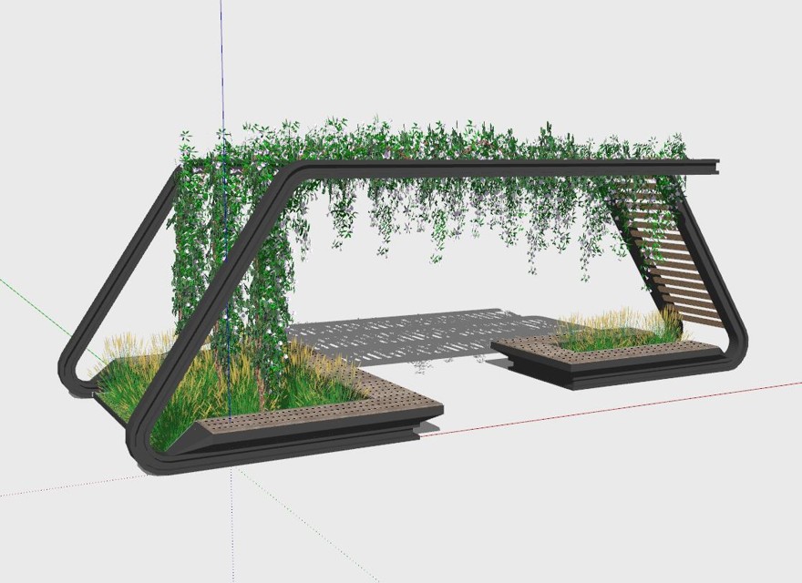 廊架sketchup模型5-SU建筑景观室内模型