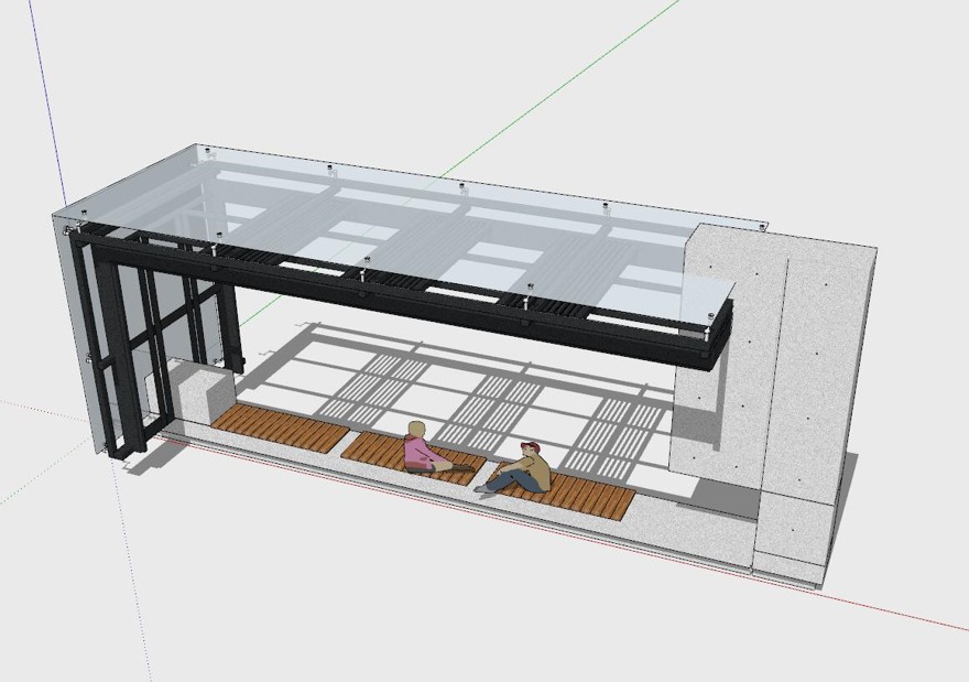 廊架sketchup模型6-SU建筑景观室内模型