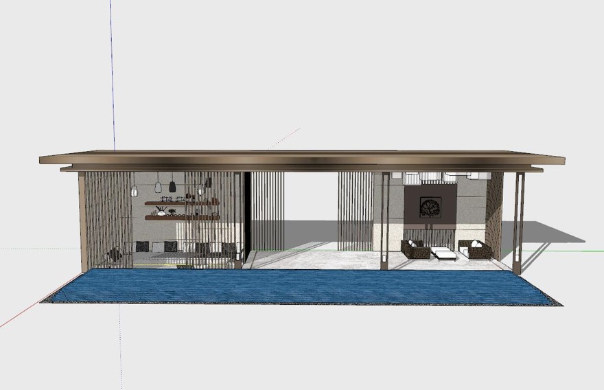 廊架sketchup模型14-SU建筑景观室内模型