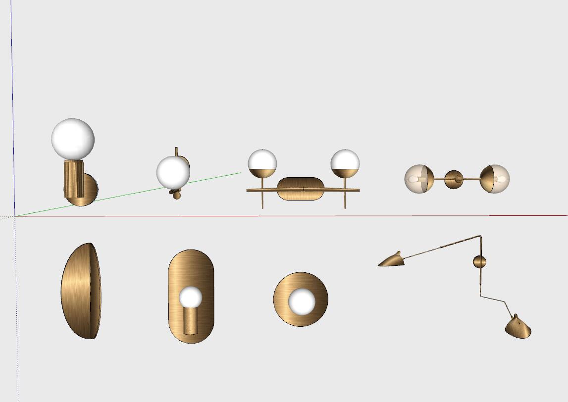 轻奢灯具壁灯台灯吊灯落地灯sketchup模型1-SU建筑景观室内模型