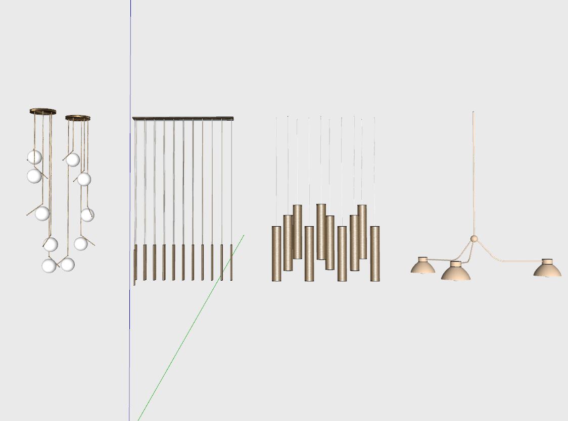 轻奢灯具壁灯台灯吊灯落地灯sketchup模型9-SU建筑景观室内模型