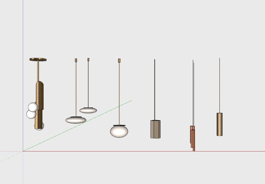 轻奢灯具壁灯台灯吊灯落地灯sketchup模型18-SU建筑景观室内模型