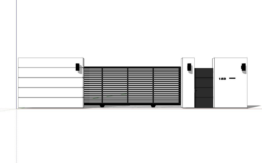 新中式风格铁艺门sketchup模型8-SU建筑景观室内模型