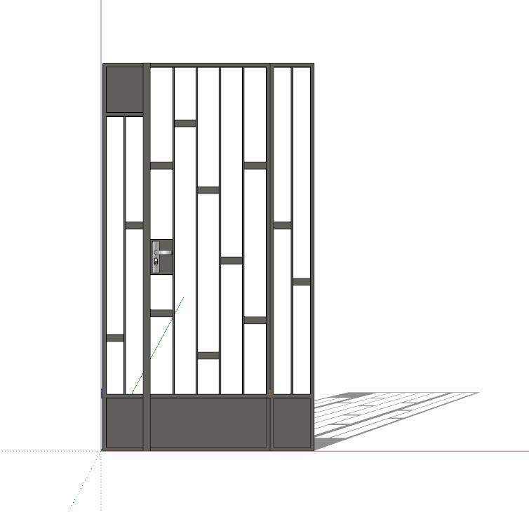 新中式风格铁艺门sketchup模型9-SU建筑景观室内模型