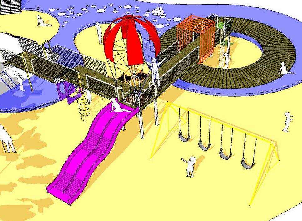 现代风儿童游乐活动设施SU模型居住区儿童活动节点sketchup模型-SU建筑景观室内模型