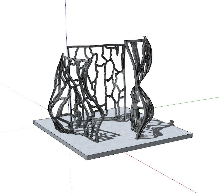 现代风抽象雕塑SU模型sketchup模型20-SU建筑景观室内模型