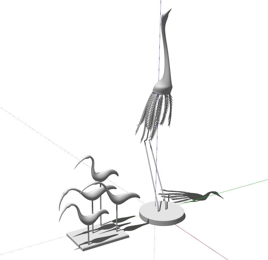 现代风抽象雕塑SU模型sketchup模型30-SU建筑景观室内模型