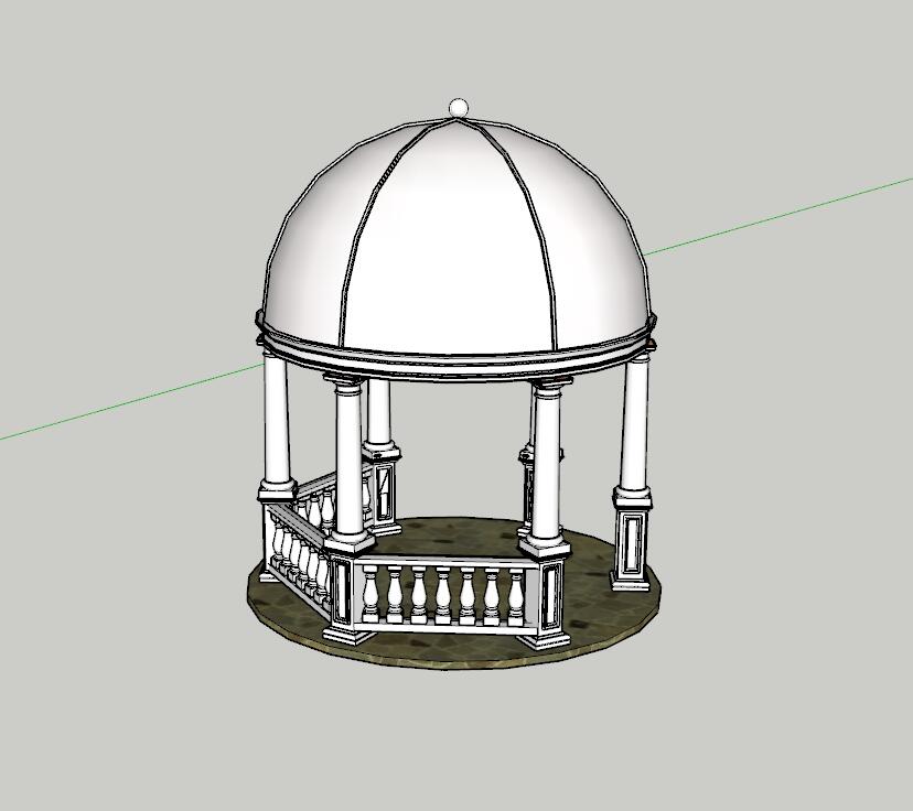 SU亭子模型sketchup模型2-SU建筑景观室内模型