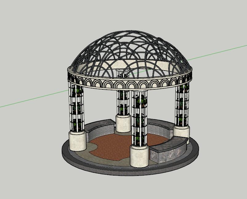 SU亭子模型sketchup模型3-SU建筑景观室内模型