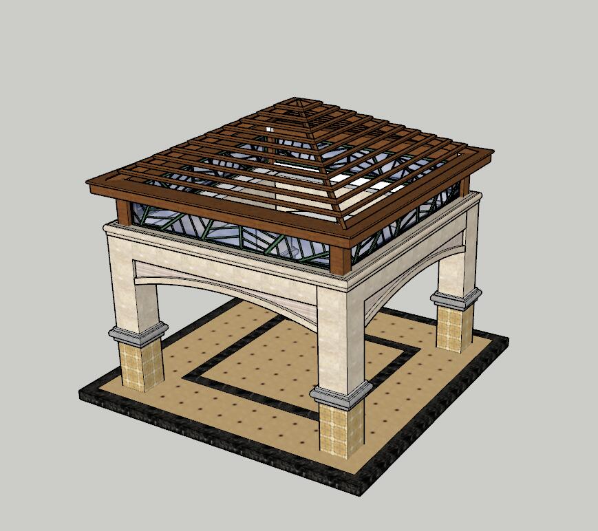 SU亭子模型sketchup模型42-SU建筑景观室内模型