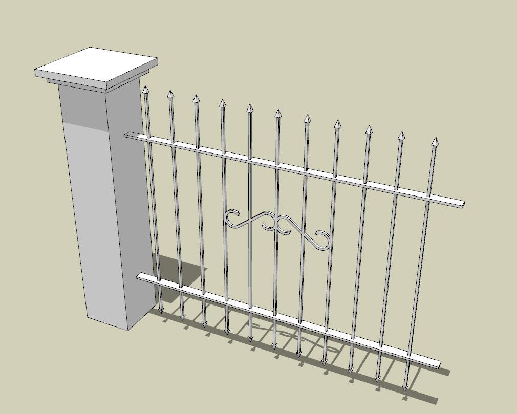 栏杆SU模型sketchup模型52-SU建筑景观室内模型