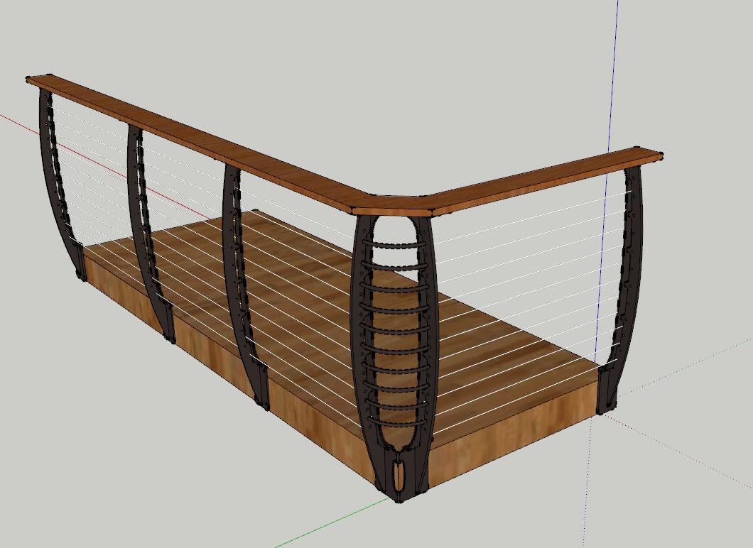 栏杆SU模型sketchup模型56-SU建筑景观室内模型