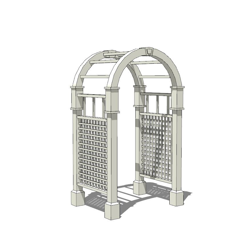 栏杆围栏SU模型sketchup模型5-SU建筑景观室内模型