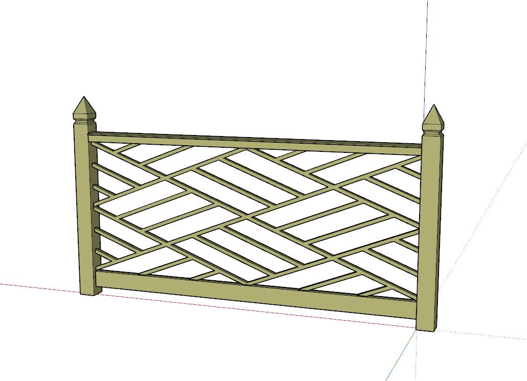 栏杆围栏SU模型sketchup模型35-SU建筑景观室内模型