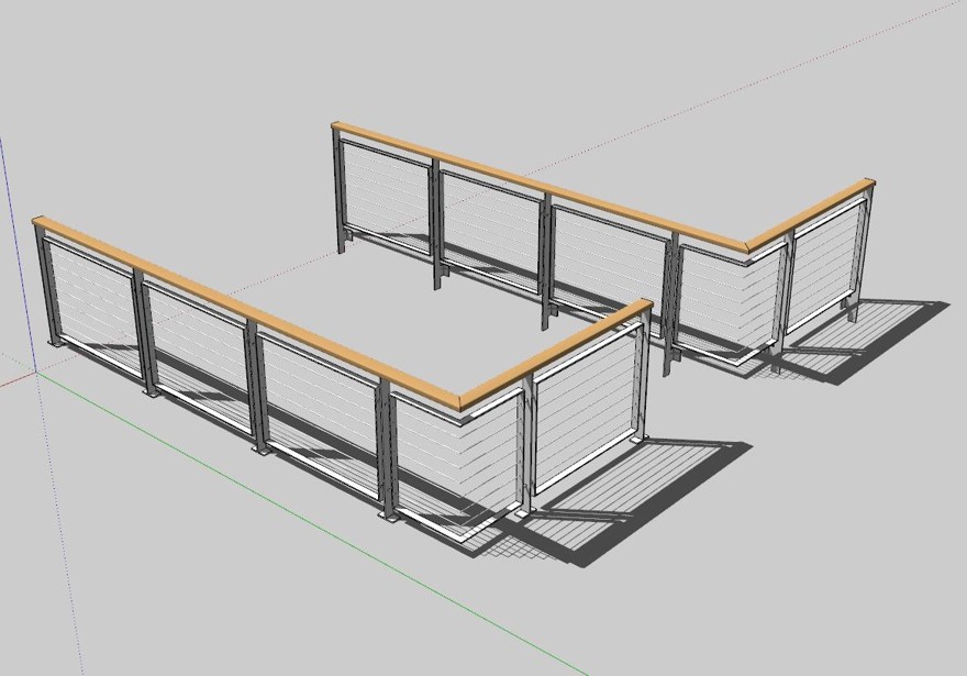 栏杆围栏SU模型sketchup模型37-SU建筑景观室内模型