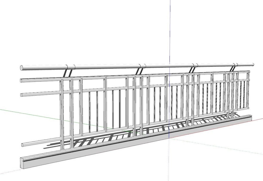 栏杆围栏SU模型sketchup模型67-SU建筑景观室内模型