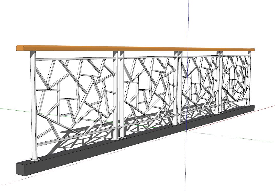 栏杆围栏SU模型sketchup模型71-SU建筑景观室内模型