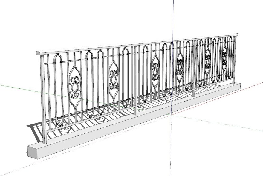 栏杆围栏SU模型sketchup模型79-SU建筑景观室内模型