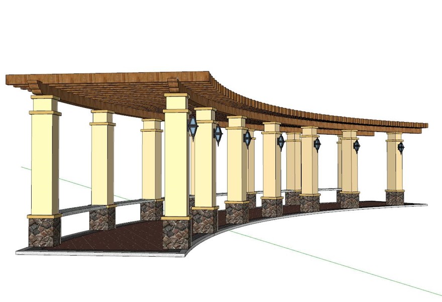 花廊架SU模型sketchup模型7-SU建筑景观室内模型