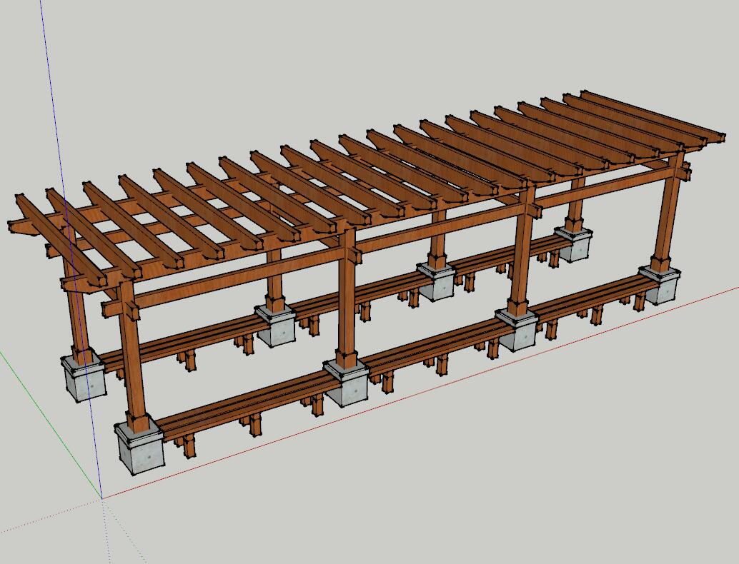 花廊架SU模型sketchup模型10-SU建筑景观室内模型