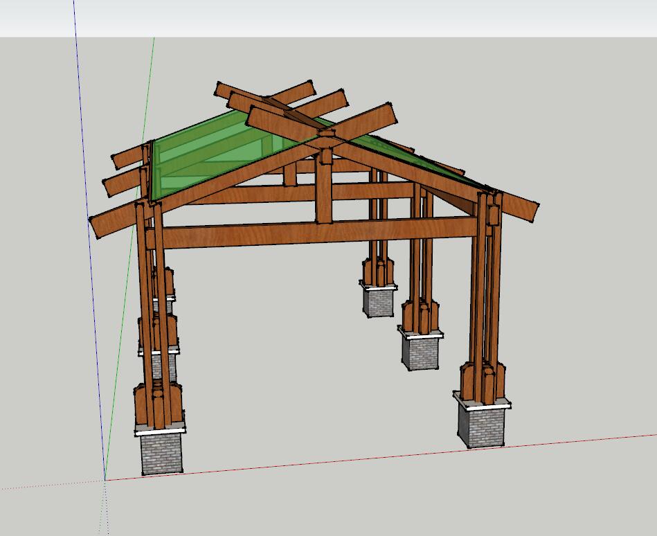 花廊架SU模型sketchup模型13-SU建筑景观室内模型