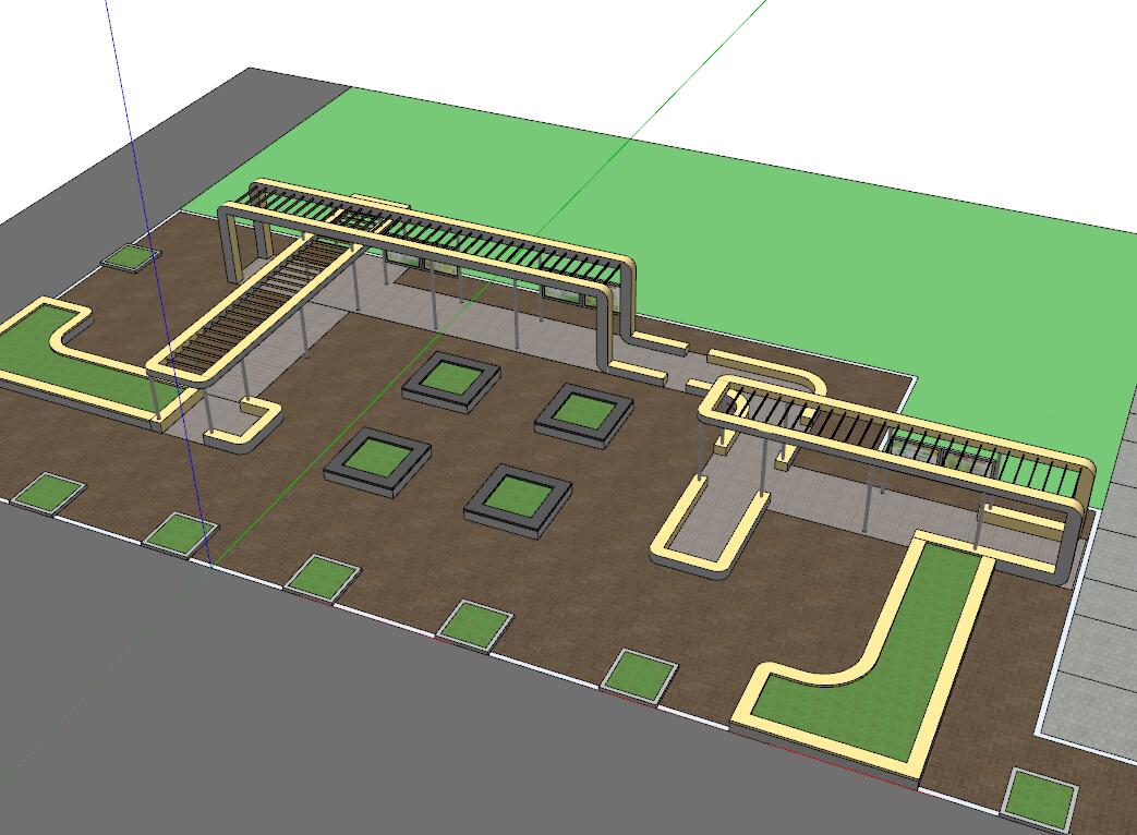 花廊架SU模型sketchup模型15-SU建筑景观室内模型