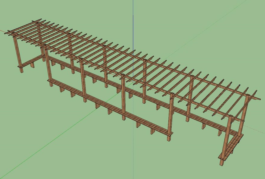 花廊架SU模型sketchup模型18-SU建筑景观室内模型