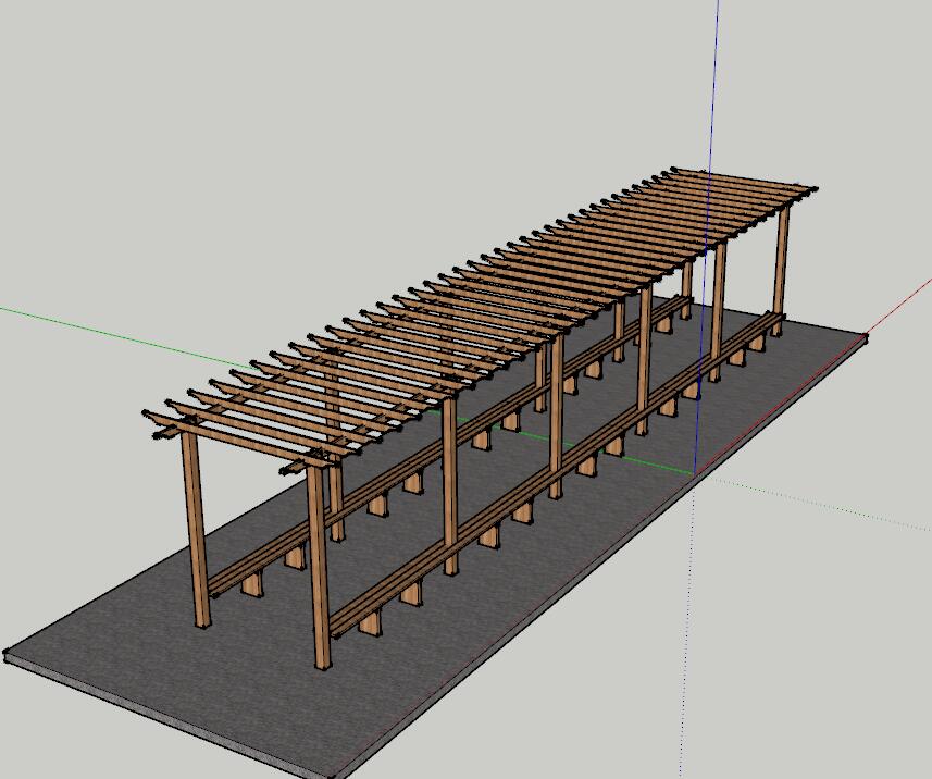 花廊架SU模型sketchup模型19-SU建筑景观室内模型